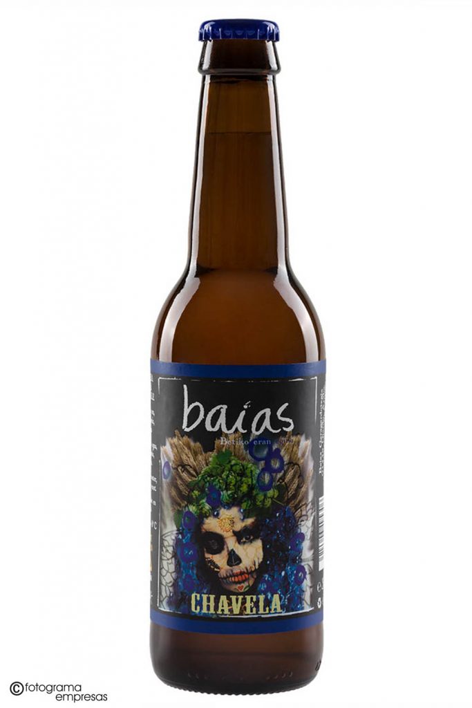 foto de producto de botellín de cerveza de la marca Baias realizada por Fotograma Empresas de Vitoria