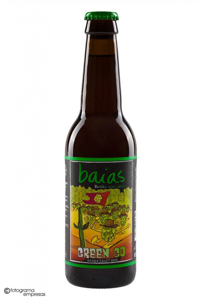foto de producto de botellín de cerveza de la marca Baias realizada por Fotograma Empresas de Vitoria