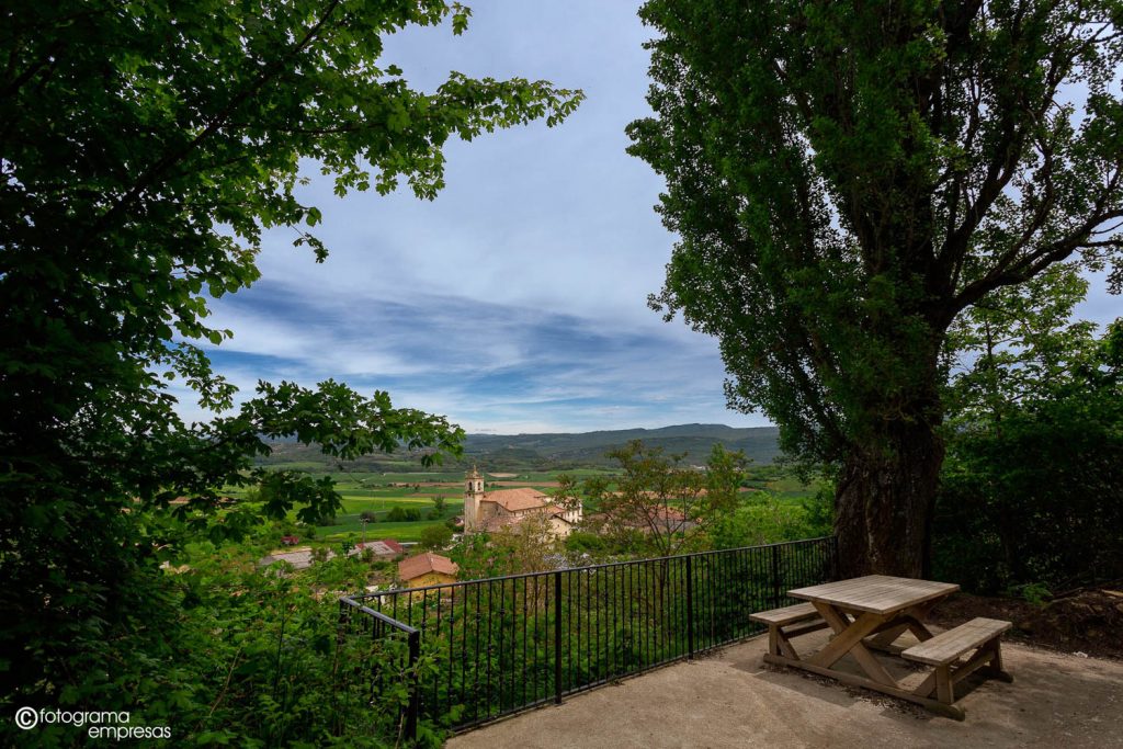 foto del pueblo de apellaniz entre los arboles realizada por fotograma empresas de vitoria